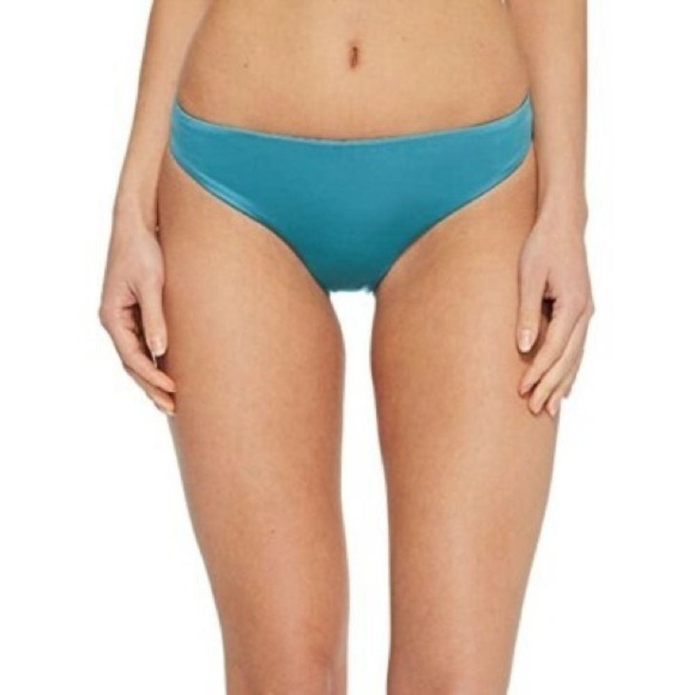 The Bikini Lab solid turquoise blue bikini swim bottoms size medium NWT